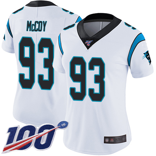 Carolina Panthers Limited White Women Gerald McCoy Road Jersey NFL Football #93 100th Season Vapor Untouchable